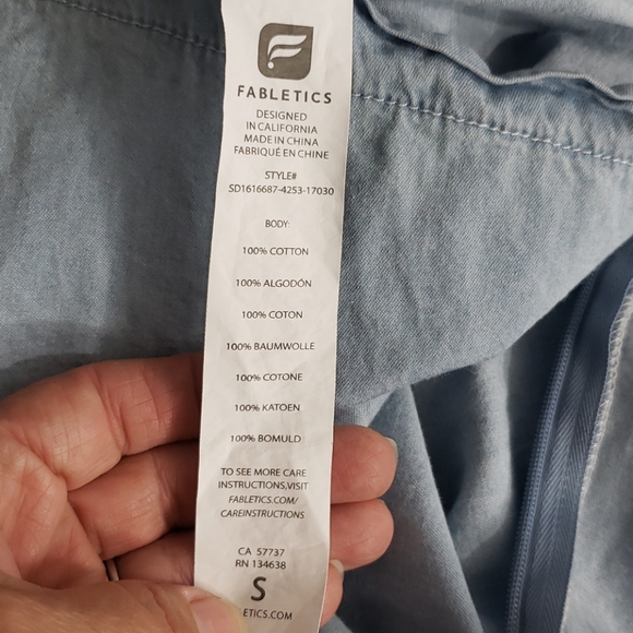 Fabletics Liza chambray denim strappy romper *BOGO* - Picture 6 of 6